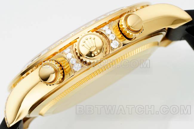 最优复刻手表PPM厂迪通拿劳力士绿松石盘莫桑钻圈126538TRO侧面实拍图