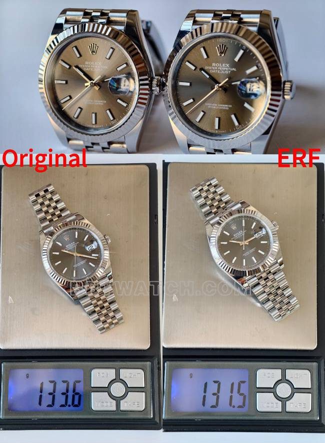 ERF厂日历型真假对比评测劳力士灰盘顶级复刻表外观实拍图