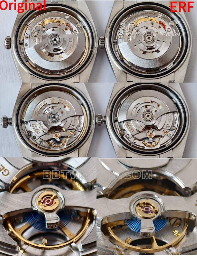 ERF厂日历型真假对比评测劳力士灰盘顶级复刻表机芯实拍图