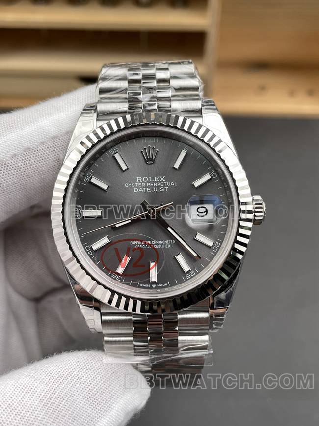 顶级复刻手表VS厂日志劳力士灰盘3235机械41mm正面实拍图