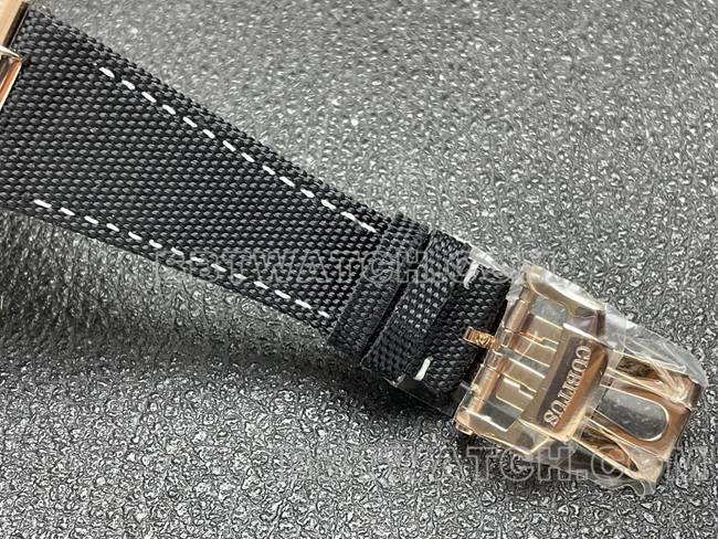 顶级复刻手表P1厂百达翡丽CUBITUS棕盘玫瑰金5822P-001表带实拍图