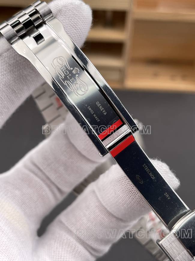 顶级复刻手表VS厂日志劳力士灰盘3235机械41mm表扣实拍图