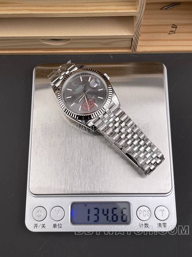 顶级复刻手表VS厂日志劳力士灰盘3235机械41mm重量实拍图