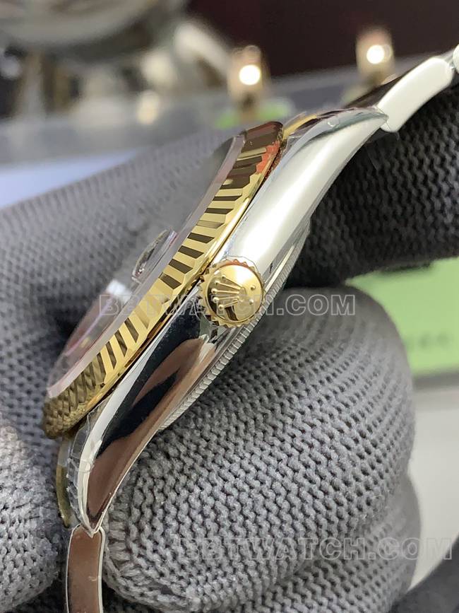 VS厂顶级复刻手表日志劳力士黑盘3235机械41mm侧面实拍图