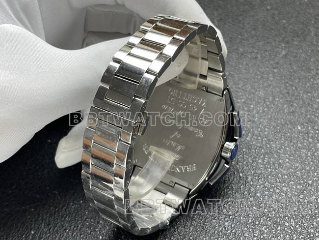 1:1复刻手表ABF厂法兰克穆勒V45蓝盘钢表带表带实拍图