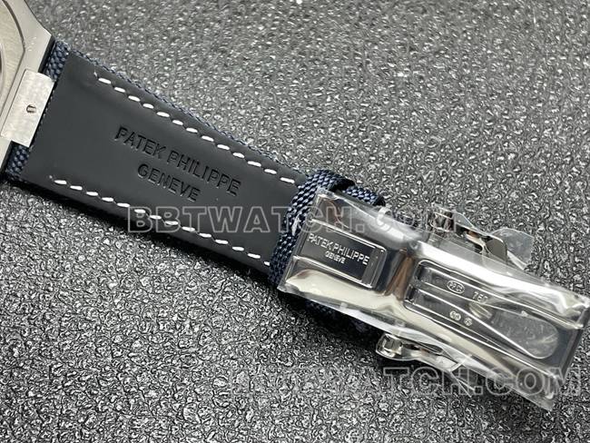 1:1复刻手表P1厂百达翡丽CUBITUS蓝盘5822P-001表带实拍图