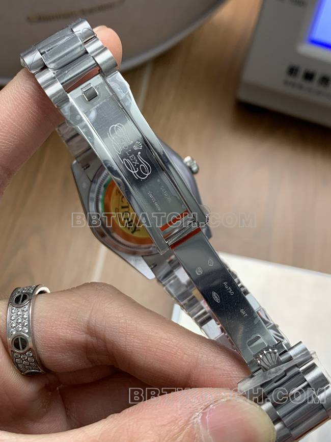 超级克隆手表QF厂星期日历劳力士冰蓝盘2836机械36mm表扣实拍图