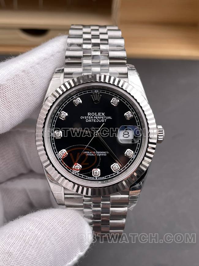 最优复刻手表VS厂日志劳力士黑盘3235机械41mm正面实拍图