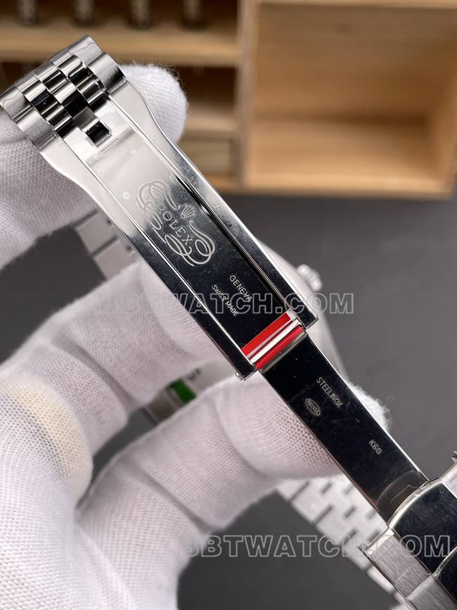 最优复刻手表VS厂日志劳力士黑盘3235机械41mm表扣实拍图