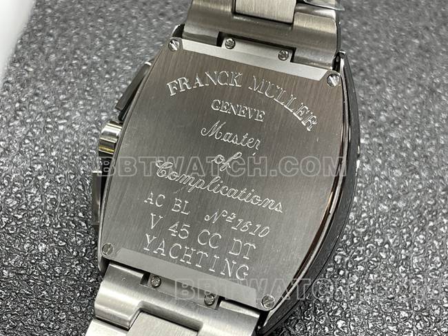 超级克隆手表ABF厂法兰克穆勒V45黑盘钢表带背面实拍图
