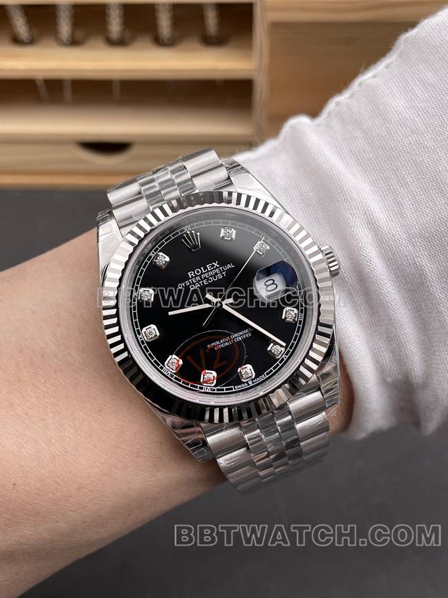 最优复刻手表VS厂日志劳力士黑盘3235机械41mm佩戴实拍图