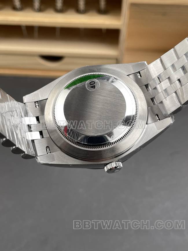 最优复刻手表VS厂日志劳力士黑盘3235机械41mm背面实拍图