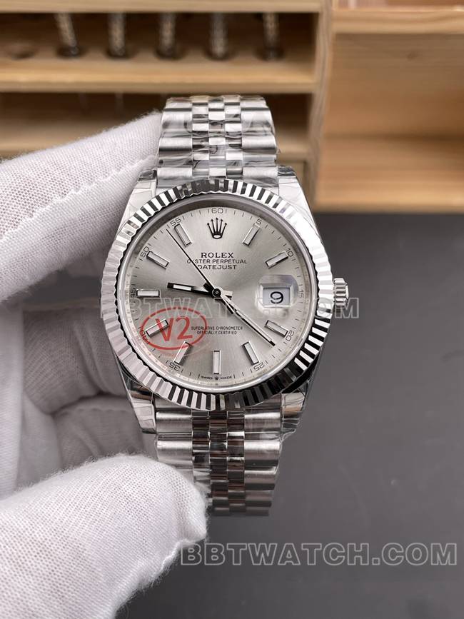 1:1复刻手表VS厂日志劳力士银盘3235机械41mm正面实拍图
