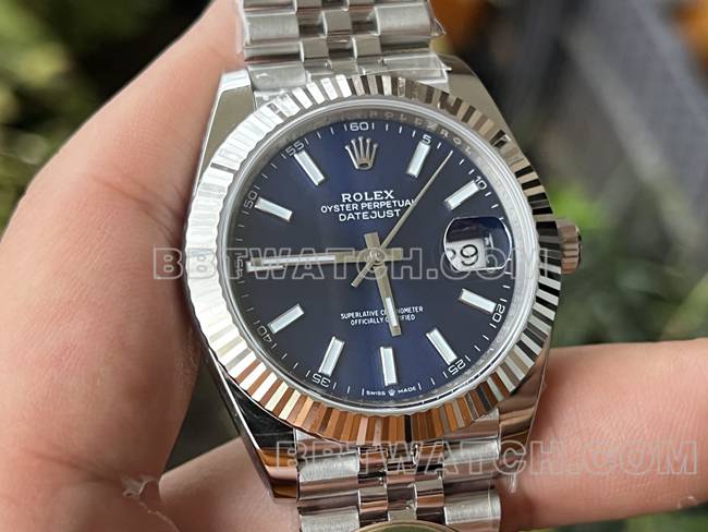 最佳复刻手表ERF厂日志劳力士蓝盘3235机械41mm正面实拍图