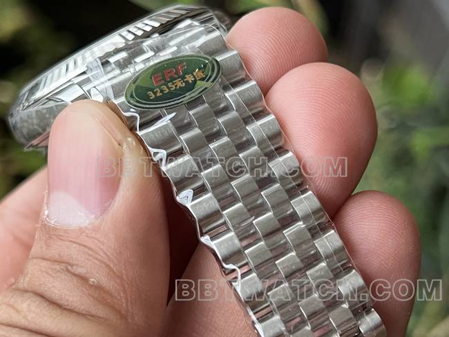 最佳复刻手表ERF厂日志劳力士蓝盘3235机械41mm表带实拍图