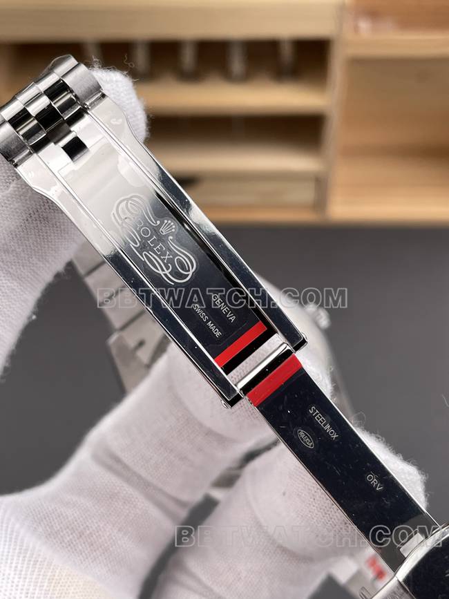 1:1复刻手表VS厂日志劳力士银盘3235机械41mm正面实拍图表扣