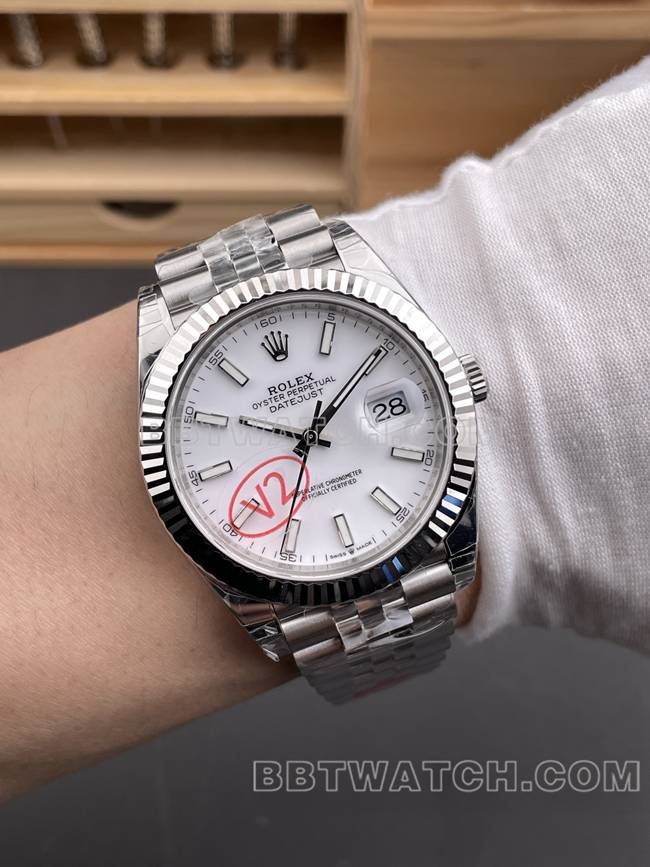 超级克隆手表VS厂日志劳力士白盘3235机械41mm佩戴实拍图