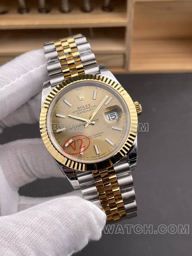 顶级复刻手表日志VS厂劳力士香槟盘3235机械41mm正面实拍图