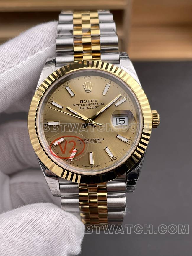 顶级复刻手表日志VS厂劳力士香槟盘3235机械41mm正面实拍图