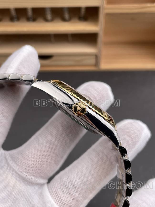 顶级复刻手表日志VS厂劳力士香槟盘3235机械41mm侧面实拍图