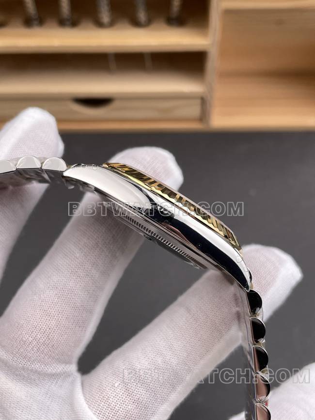 顶级复刻手表日志VS厂劳力士香槟盘3235机械41mm侧面实拍图