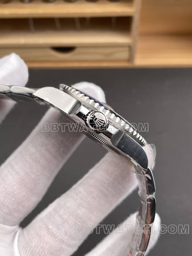 1:1复刻手表ERF厂格林尼治劳力士黑盘蓝黑圈3285机械侧面实拍图