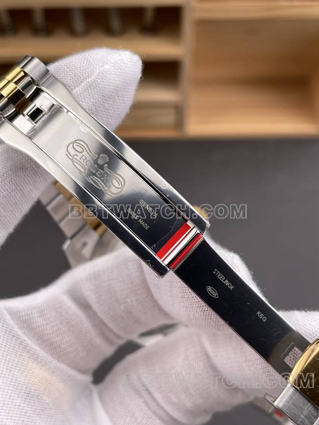 顶级复刻手表日志VS厂劳力士香槟盘3235机械41mm表扣实拍图