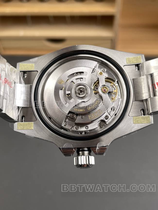 1:1复刻手表ERF厂格林尼治劳力士黑盘蓝黑圈3285机械背面实拍图