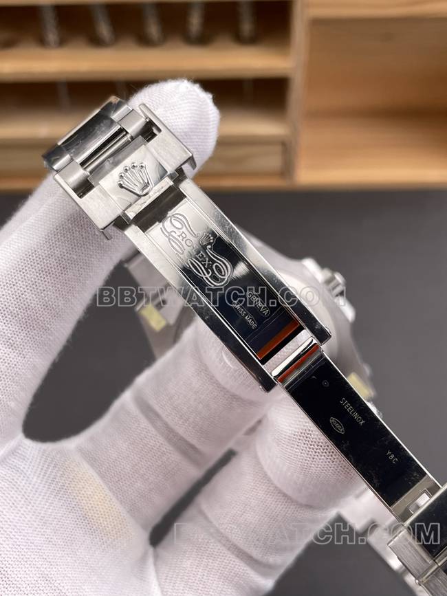 1:1复刻手表ERF厂格林尼治劳力士黑盘蓝黑圈3285机械表扣实拍图