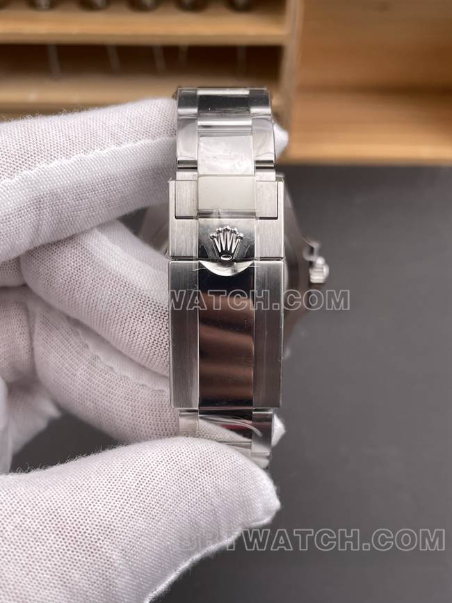 1:1复刻手表ERF厂格林尼治劳力士黑盘蓝黑圈3285机械表带实拍图