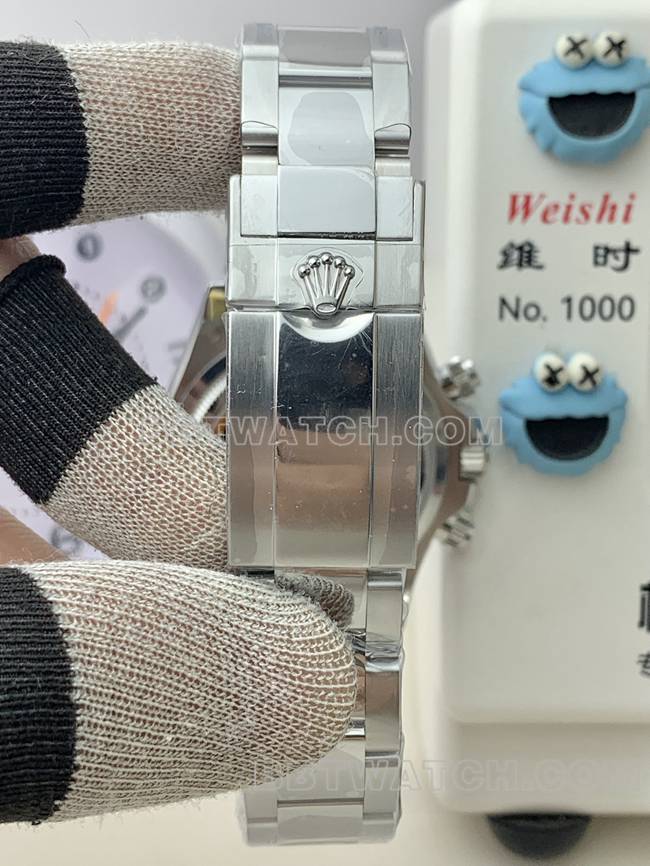 QF厂顶级复刻手表迪通拿劳力士蓝盘4131机械表带实拍图