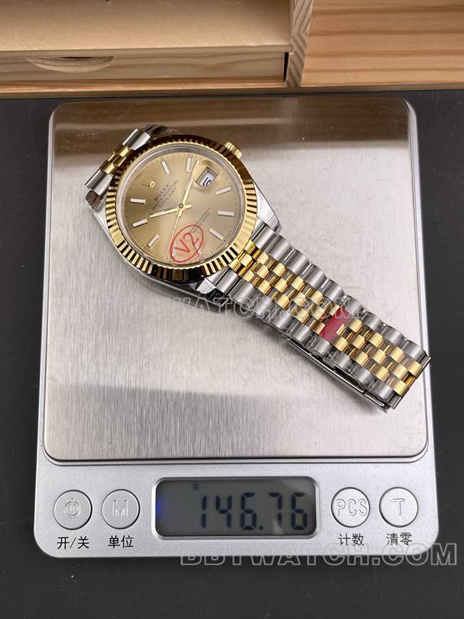 顶级复刻手表日志VS厂劳力士香槟盘3235机械41mm重量拍图