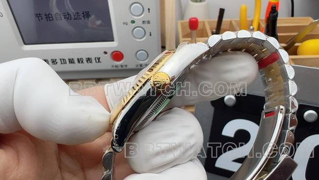 最优复刻手表日志VS厂劳力士香槟盘3235机械36mm侧面实拍图