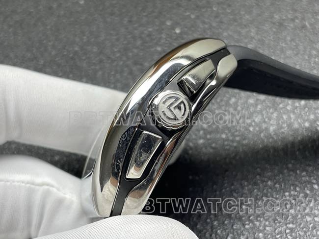 最佳复刻手表法兰克穆勒ABF厂V45黑盘皮革表带侧面实拍图