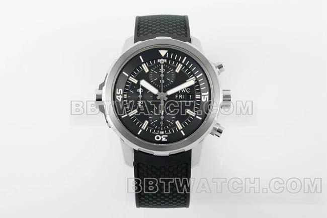 顶级复刻手表APS厂海洋时计万国黑盘7750机械正面实拍图