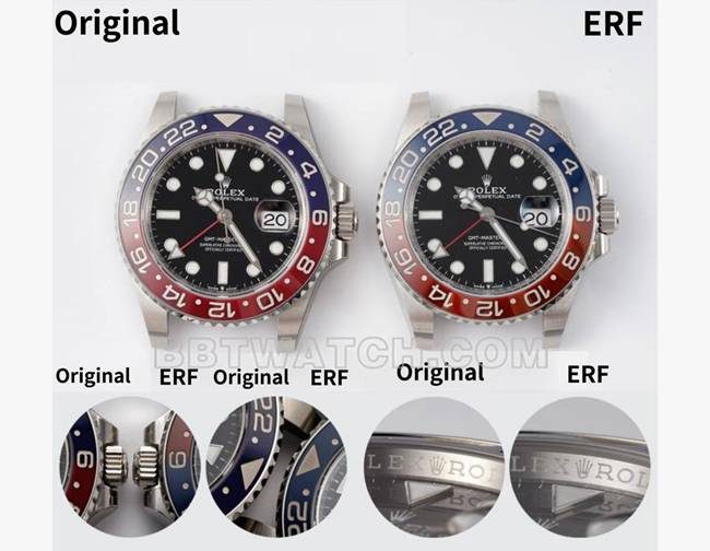 ERF厂劳力士格林尼治3285机芯顶级复刻手表对比正品区别外观实拍图