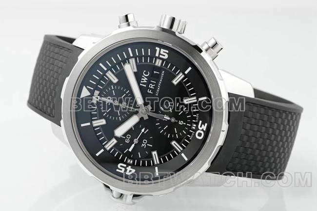 顶级复刻手表APS厂海洋时计万国黑盘7750机械正面实拍图