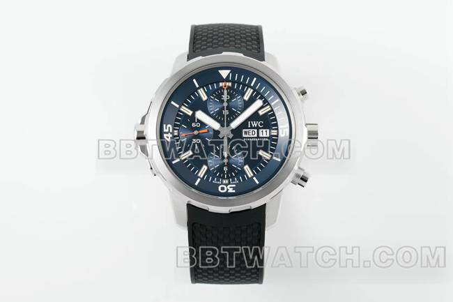 最优复刻手表APS厂海洋时计万国蓝盘7750机械正面实拍图