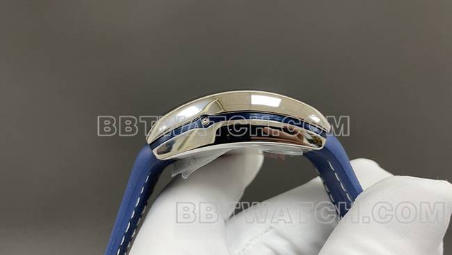 ABF厂最优复刻手表法兰克穆勒V45蓝盘皮革表带侧面实拍图