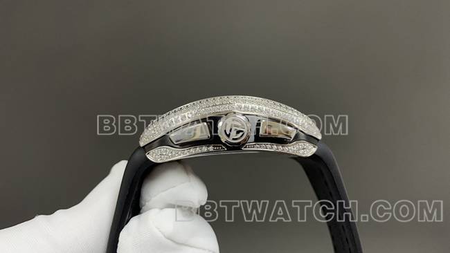 ABF厂超级克隆手表法兰克穆勒V45钻盘皮革表带侧面实拍图