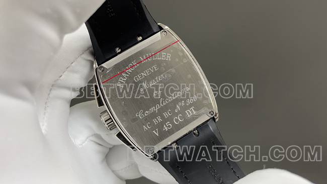 ABF厂超级克隆手表法兰克穆勒V45钻盘皮革表带背面实拍图