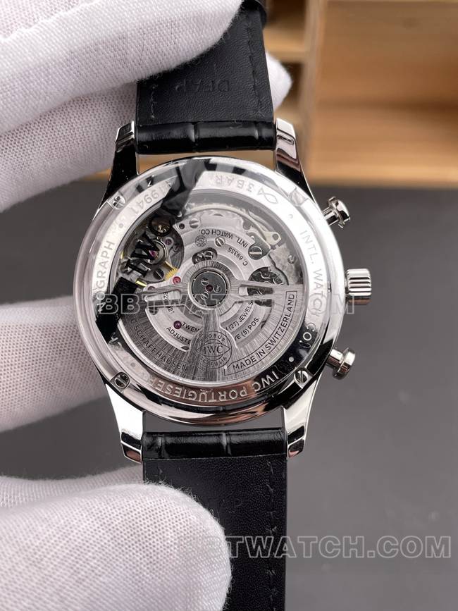 1:1复刻手表葡萄牙APS厂万国银白盘金针背面实拍图