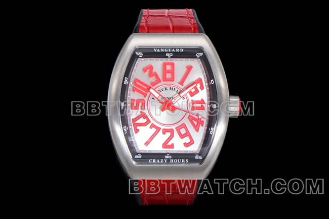 ABF厂法兰克穆勒超级克隆手表V45蓝盘金壳皮革表带正面实拍图