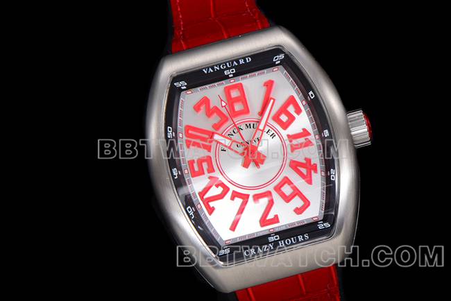 ABF厂法兰克穆勒超级克隆手表V45蓝盘金壳皮革表带正面实拍图