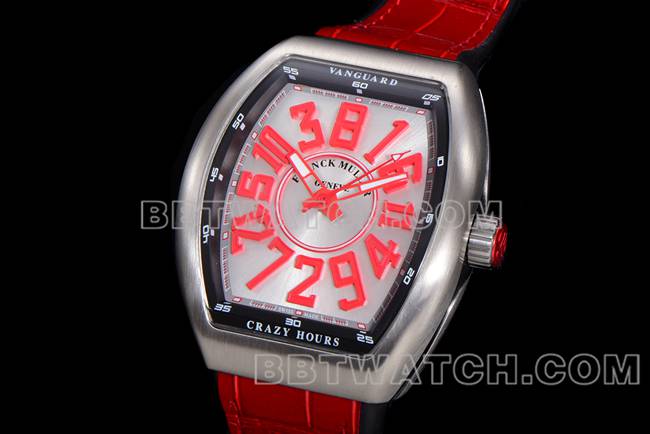 ABF厂法兰克穆勒超级克隆手表V45蓝盘金壳皮革表带正面实拍图