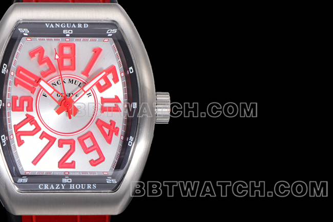 ABF厂法兰克穆勒超级克隆手表V45蓝盘金壳皮革表带正面实拍图