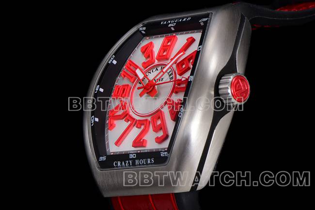 ABF厂法兰克穆勒超级克隆手表V45蓝盘金壳皮革表带侧面实拍图