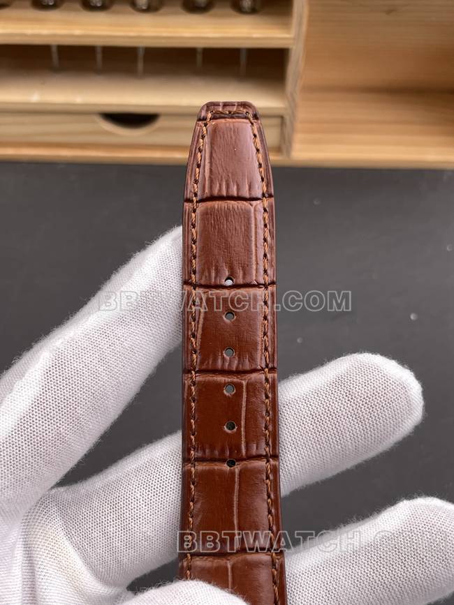 最佳复刻手表葡萄牙APS厂万国万年历灰盘玫瑰金表带实拍图