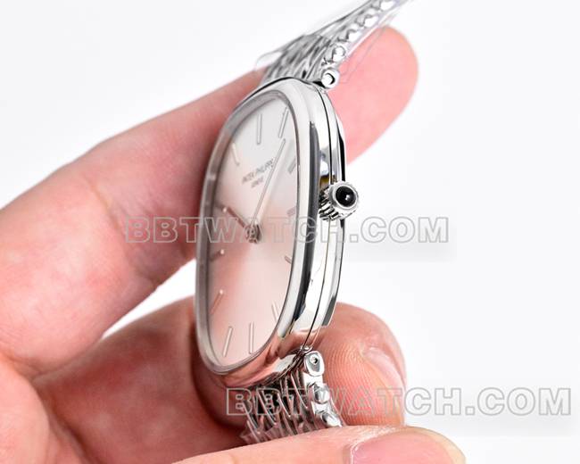 超级克隆手表百达翡丽GOLDEN ELLIPSE银盘5738侧面实拍图
