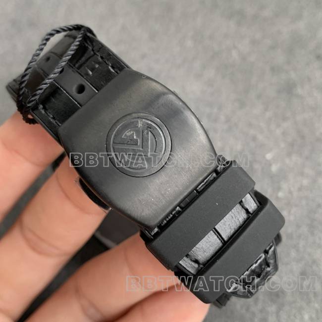 法兰克穆勒ABF厂最优复刻手表V45黑盘黑壳皮革表带表带实拍图